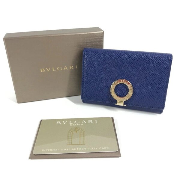 BVLGARI Bvlgari logo clip Business Card Holder Pass Case Folded Card Case - Picture 1 of 12